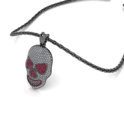 JBR Jack Skull Iced Out Sterling Silver Skull Necklace - JBR Jeweler