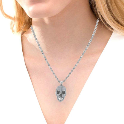 JBR Jack Skull Iced Out Sterling Silver Skull Necklace - JBR Jeweler