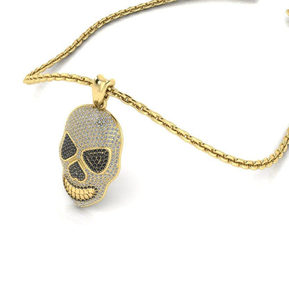 JBR Jack Skull Iced Out Sterling Silver Skull Necklace - JBR Jeweler