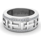 JBR Jesus Cros Inspired Sterling Silver Men's Band - JBR Jeweler