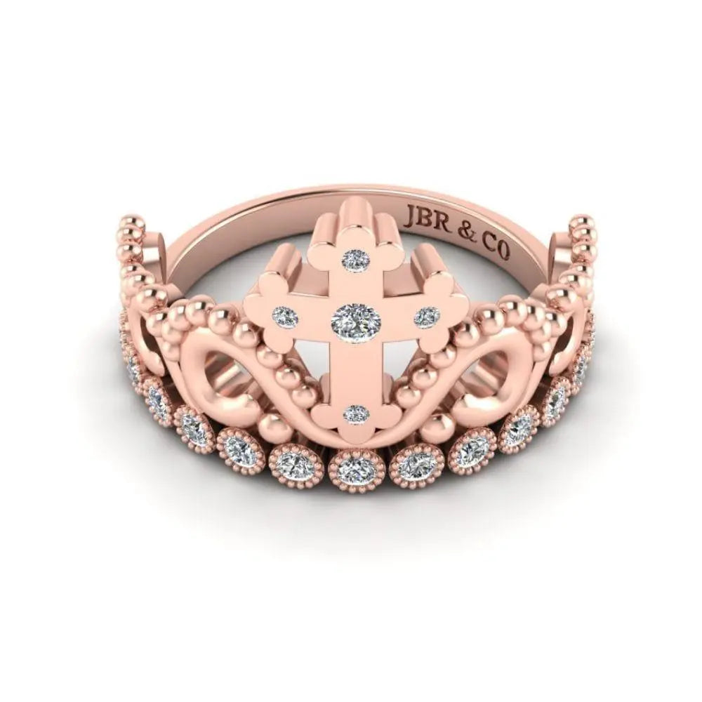 JBR Jesus Cross Sterling Silver Tiara Ring - JBR Jeweler