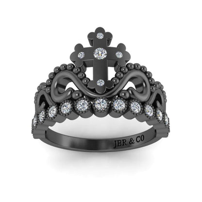 JBR Jesus Cross Sterling Silver Tiara Ring - JBR Jeweler