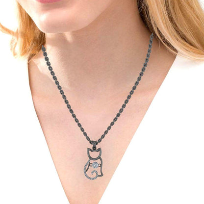 JBR Kitten Heartbeat Diamond Sterling Silver Necklace - JBR Jeweler