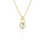 JBR Kitten Heartbeat Diamond Sterling Silver Necklace - JBR Jeweler
