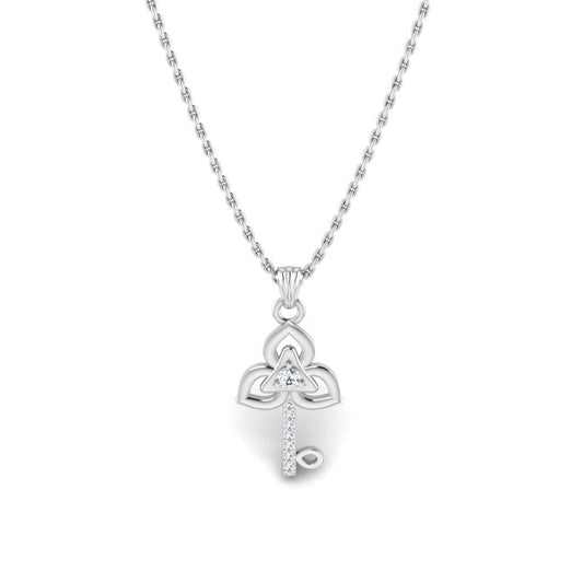 JBR Knot Key Round Cut Sterling Silver Pendant Necklace - JBR Jeweler