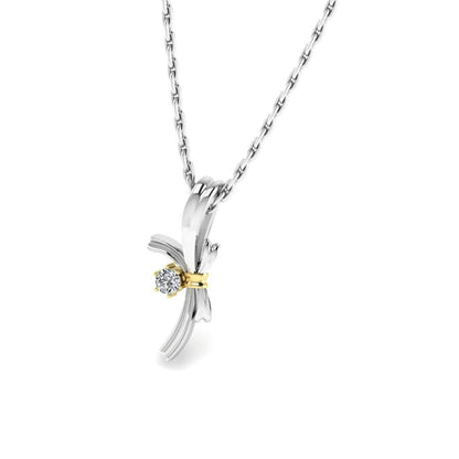 JBR Knot of Love Two Tone Sterling Silver Pendant Necklace - JBR Jeweler