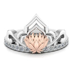 JBR “Lotus” Princess Tiara Round Cut Sterling Silver Ring - JBR Jeweler