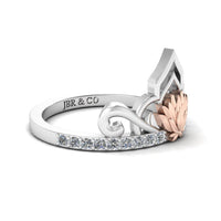 JBR “Lotus” Princess Tiara Round Cut Sterling Silver Ring - JBR Jeweler