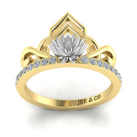 JBR “Lotus” Princess Tiara Round Cut Sterling Silver Ring - JBR Jeweler