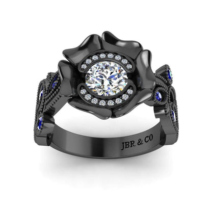 JBR Lotus Round Cut Sterling Silver Promise Ring - JBR Jeweler