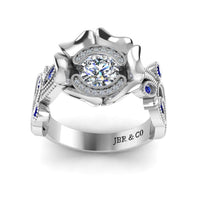 JBR Lotus Round Cut Sterling Silver Promise Ring - JBR Jeweler