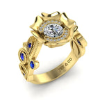 JBR Lotus Round Cut Sterling Silver Promise Ring - JBR Jeweler