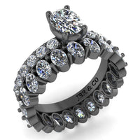 JBR Luxurious Oval Cut Eternity Sterling Silver Ring Set - JBR Jeweler