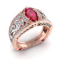 JBR Marquise Cut Ruby Engagement Ring In Sterling Silver - JBR Jeweler