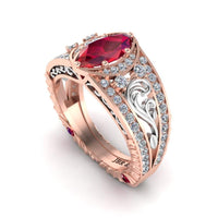 JBR Marquise Cut Ruby Engagement Ring In Sterling Silver - JBR Jeweler