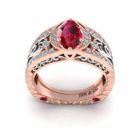 JBR Marquise Cut Ruby Engagement Ring In Sterling Silver - JBR Jeweler