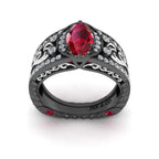 JBR Marquise Cut Ruby Engagement Ring In Sterling Silver - JBR Jeweler