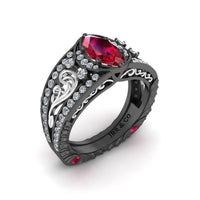 JBR Marquise Cut Ruby Engagement Ring In Sterling Silver - JBR Jeweler