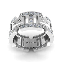 JBR Mechanical Split Shank Sterling Silver Men's Band - JBR Jeweler