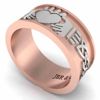 JBR Men's Sterling Silver Claddagh Celtic Ring - JBR Jeweler