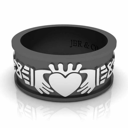 JBR Men's Sterling Silver Claddagh Celtic Ring - JBR Jeweler