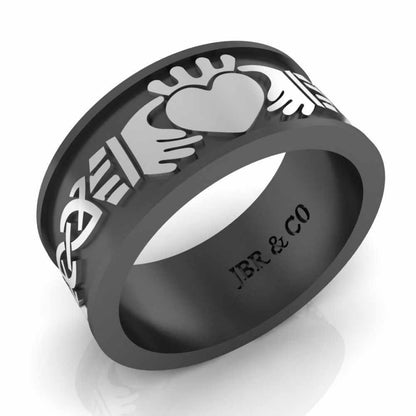 JBR Men's Sterling Silver Claddagh Celtic Ring - JBR Jeweler