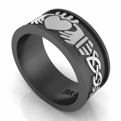 JBR Men's Sterling Silver Claddagh Celtic Ring - JBR Jeweler