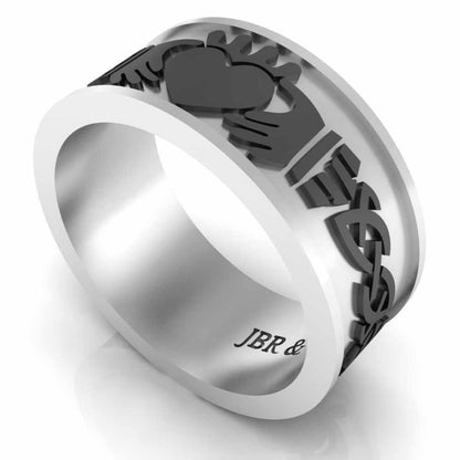 JBR Men's Sterling Silver Claddagh Celtic Ring - JBR Jeweler