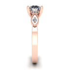 JBR Milgrain Three Stone Round Cut Sterling Silver Ring - JBR Jeweler