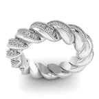 JBR Milgrain Twist Round Cut Sterling Silver Band - JBR Jeweler