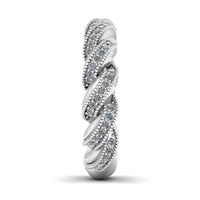 JBR Milgrain Twist Round Cut Sterling Silver Band - JBR Jeweler