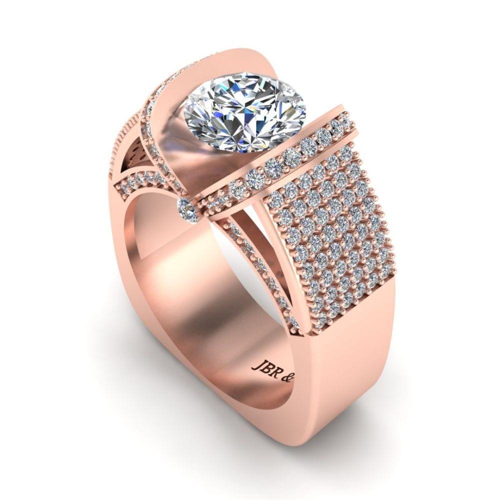 JBR Modern Tension Set Round Cut Engagement Ring In Sterling Silver - JBR Jeweler