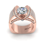 JBR Modern Tension Set Round Cut Engagement Ring In Sterling Silver - JBR Jeweler