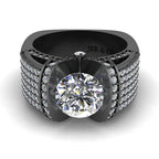 JBR Modern Tension Set Round Cut Engagement Ring In Sterling Silver - JBR Jeweler