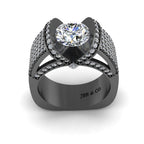JBR Modern Tension Set Round Cut Engagement Ring In Sterling Silver - JBR Jeweler