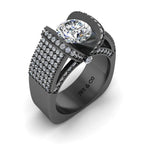 JBR Modern Tension Set Round Cut Engagement Ring In Sterling Silver - JBR Jeweler