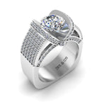 JBR Modern Tension Set Round Cut Engagement Ring In Sterling Silver - JBR Jeweler