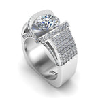 JBR Modern Tension Set Round Cut Engagement Ring In Sterling Silver - JBR Jeweler