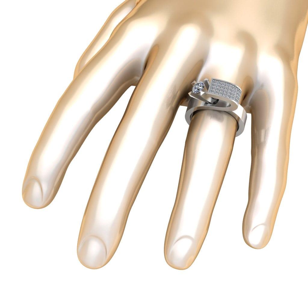 JBR Modern Unique Style Round Cut Sterling Silver Ring for Men and Women - JBR Jeweler