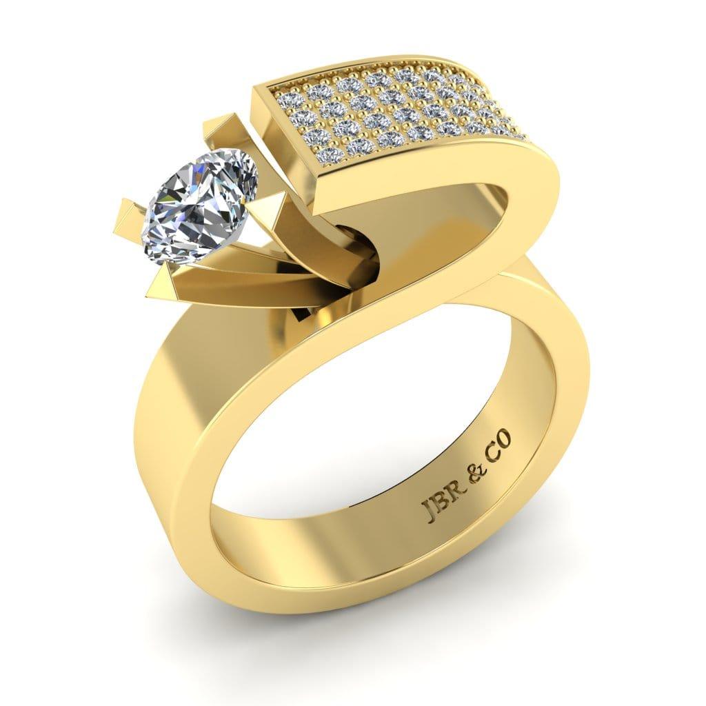 JBR Modern Unique Style Round Cut Sterling Silver Ring for Men and Women - JBR Jeweler