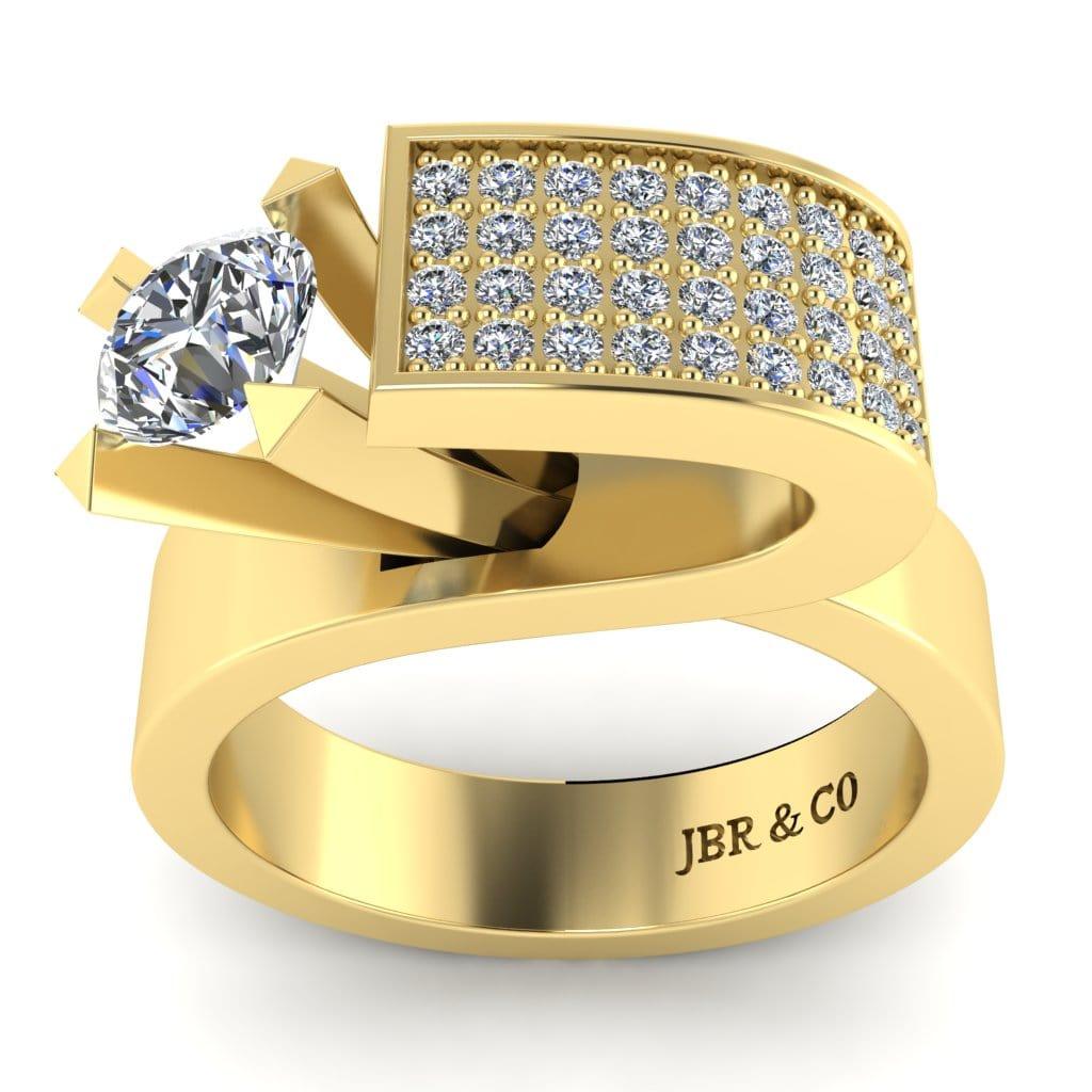 JBR Modern Unique Style Round Cut Sterling Silver Ring for Men and Women - JBR Jeweler