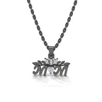 JBR Jeweler Silver Necklaces 14 / Silver Black Rhodium Plated JBR Mother Day Personalized Sterling Silver Pendant Necklace