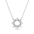 JBR Open Circle Baguette Diamond S925 Silver Pendant - JBR Jeweler