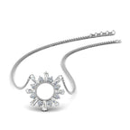 JBR Open Circle Baguette Diamond S925 Silver Pendant - JBR Jeweler