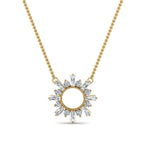 JBR Open Circle Baguette Diamond S925 Silver Pendant - JBR Jeweler