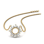 JBR Open Circle Baguette Diamond S925 Silver Pendant - JBR Jeweler