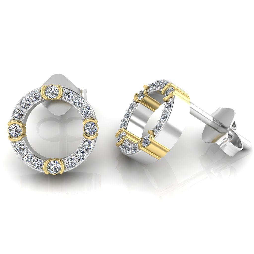 JBR Open Circle Two Tone Classic Sterling Silver Earrings - JBR Jeweler