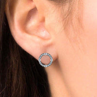 JBR Open Circle Two Tone Classic Sterling Silver Earrings - JBR Jeweler