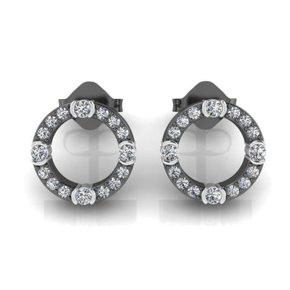 JBR Open Circle Two Tone Classic Sterling Silver Earrings - JBR Jeweler