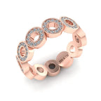 JBR Open Frame Round Cut Sterling Silver Women's Band - JBR Jeweler